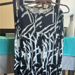 Elegant Black and White Abstract Dress